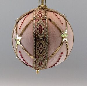 Christmas Ornament- Handmade Elegant Pink and Gold Ornament